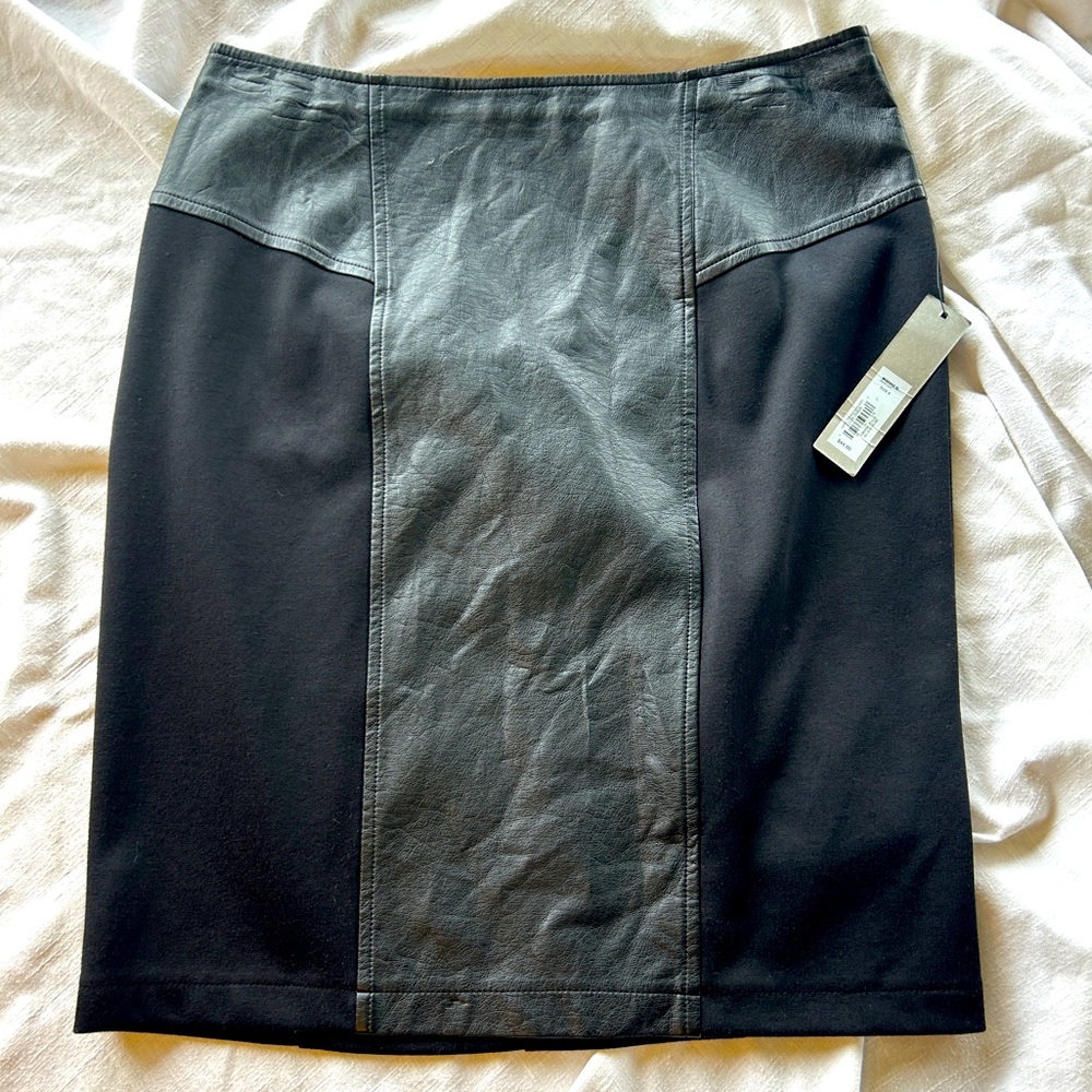 Apt.9 black skirt with faux leather NWT - Size 6